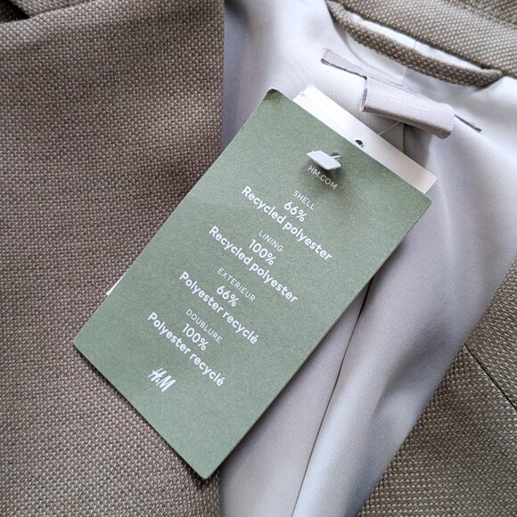 NWT H&M Gathered Sleeve Open Front Blazer SZ M - Picture 12 of 13